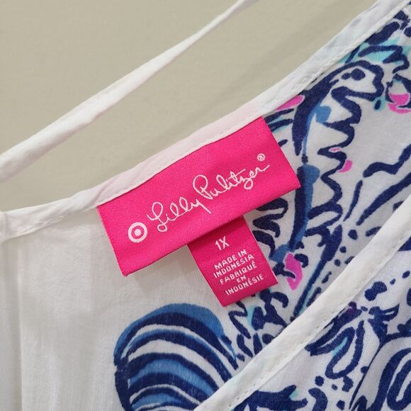 Lilly Pulitzer x Target Wavepool Caftan Swim Cover Up Beach Maxi Dress Size 1X - Picture 4 of 13